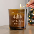 Personalised Amber Glass Vanilla Candle Jar | Custom Festive Keepsake Gift