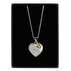 Personalised Sterling Silver & Gold Plated Diamond Heart Locket | Engraved Name & Photo Keepsake Necklace