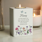 Personalised Wild Flowers Tealight Holder| Custom Wooden Gift for Any Occasion