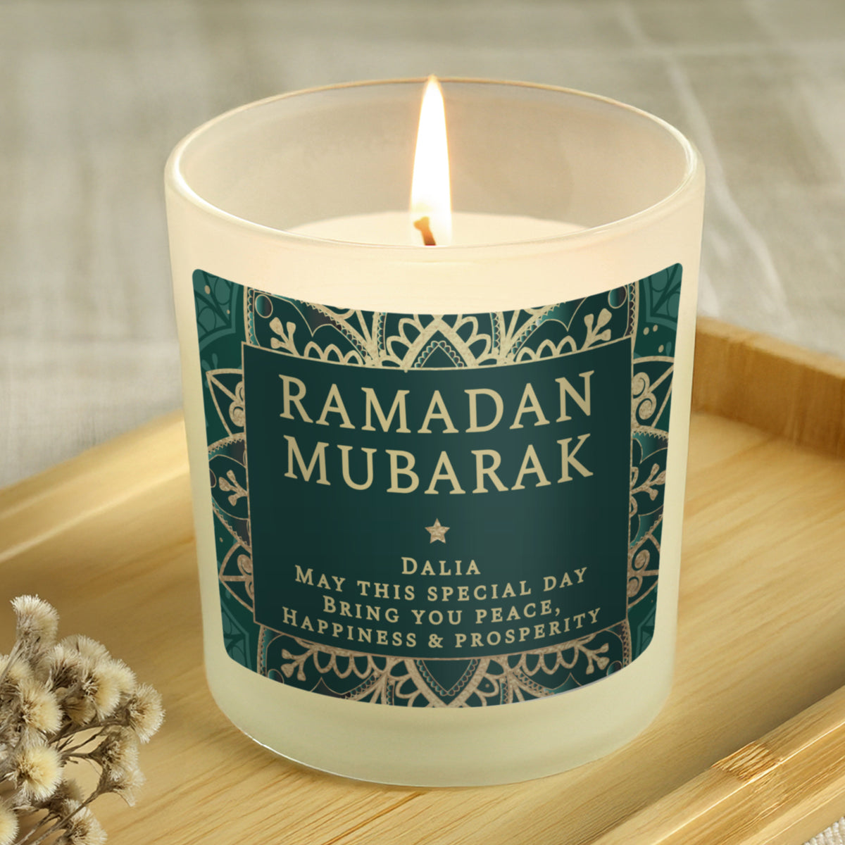 Personalised Vanilla Jar Candle | Ramadan & Eid Gift - Artfully Curated Creations and identify whats in the image