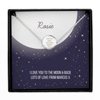 Personalised Silver Tone Necklace | Engraved Pendant & Keepsake Sentiment Card Gift Box