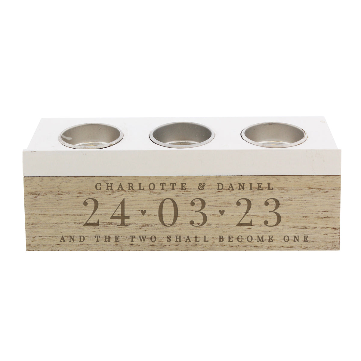Personalised Triple Tealight Holder | A Beautiful Way to Commemorate a Special Date - Artfully Curated Creations and identify whats in the image