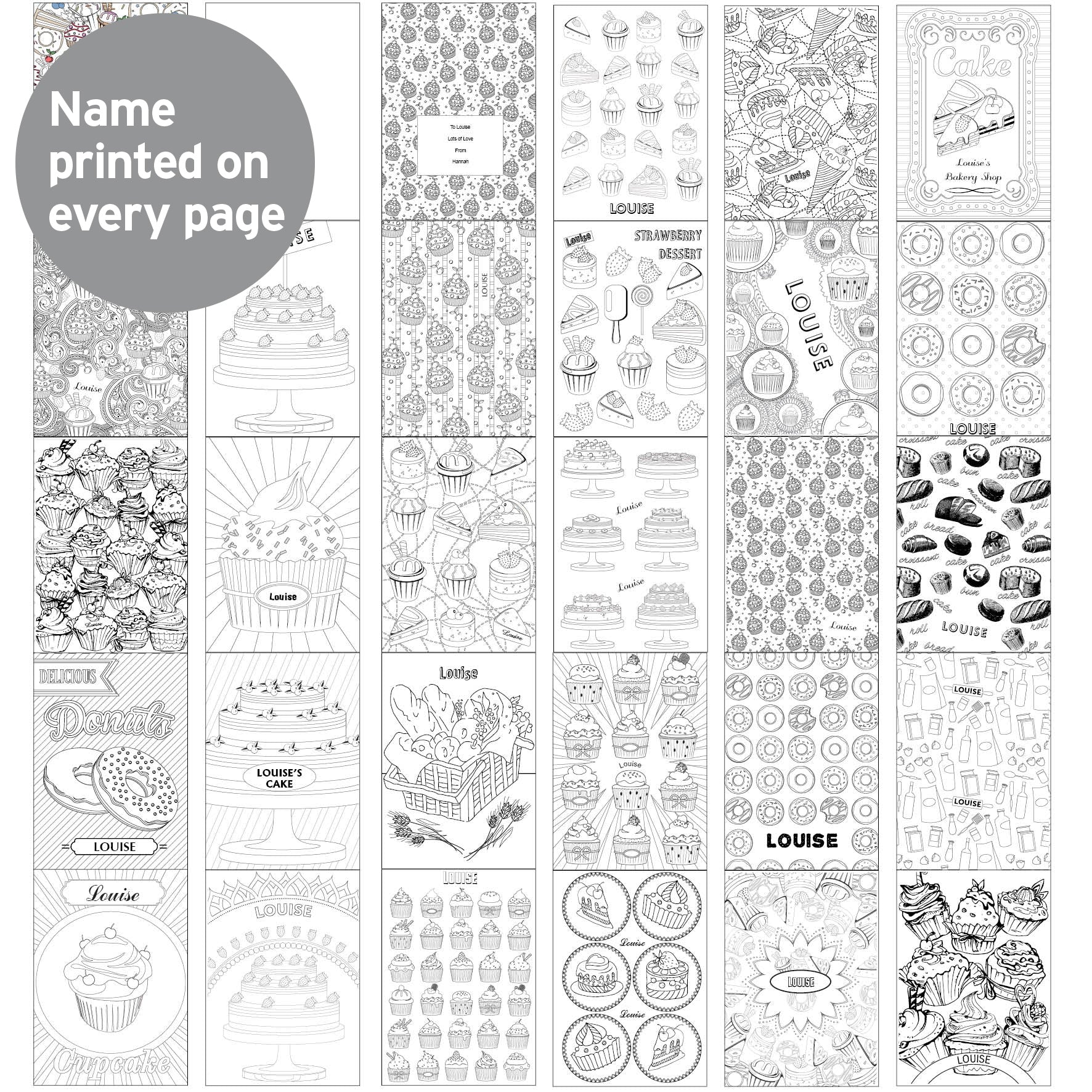 Personalised Baking Zen Colouring Book | Relaxing Mindful Meditation Gift for Adults | Fun Creative Gift for Baking Enthusiasts & Cake Lovers - Artfully Curated Creations and identify whats in the image