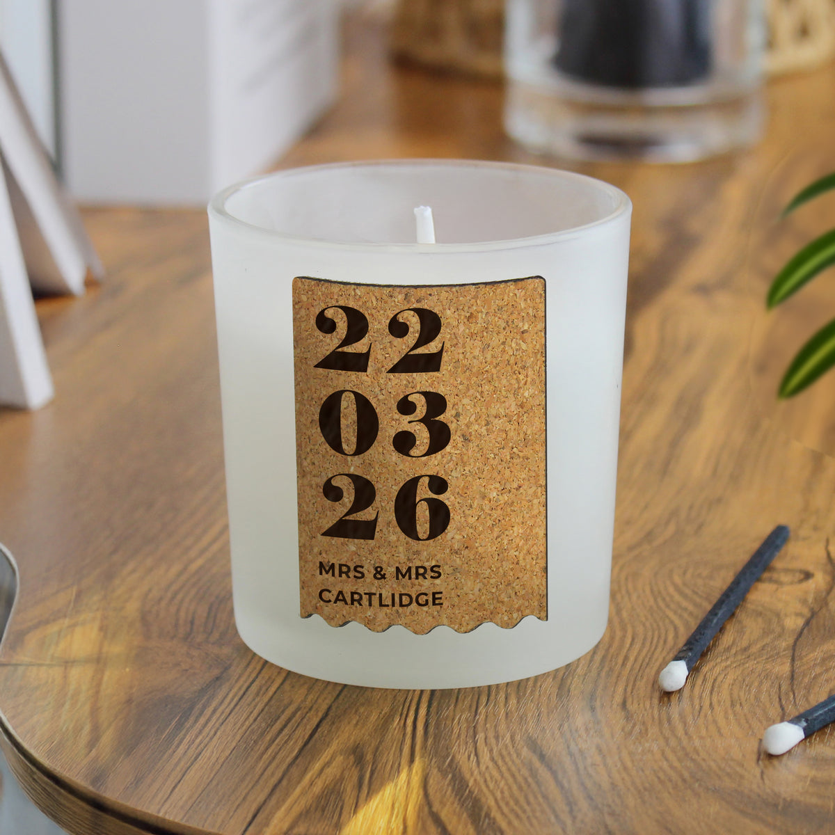 Personalised Vanilla Anniversary Cork Label Candle Jar | Custom Date & Message Keepsake - Artfully Curated Creations and identify whats in the image