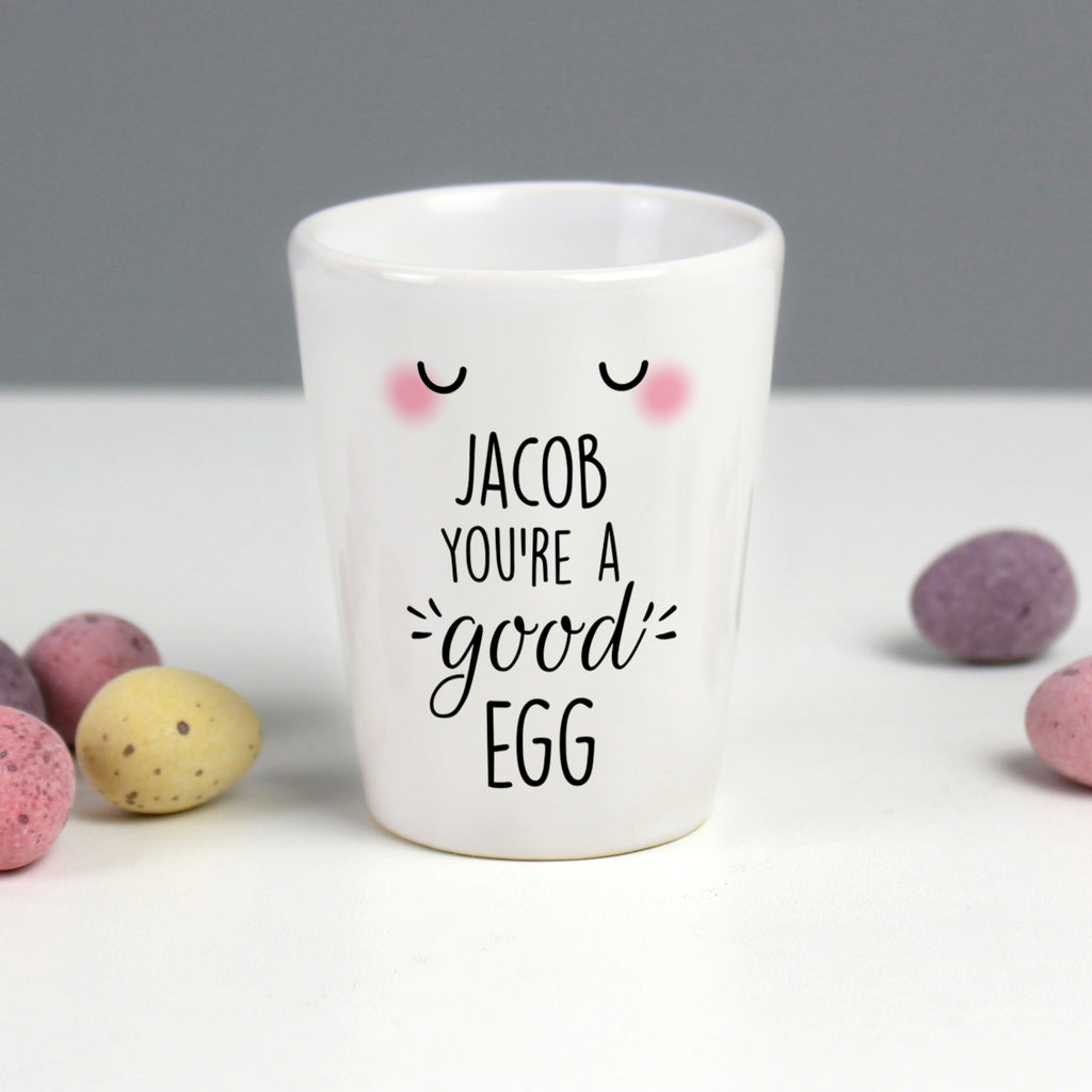 Personalised “You’re a Good Egg” Ceramic Egg Cup | A Cute Easter Breakfast Treat
