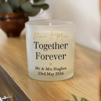 Personalised Black & Gold Frosted Candle | Custom Message Gift for Weddings & Anniversaries