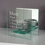 Personalised Mirrored Glass Tea Light Holder | A Stylish Gift for Any Occasion
