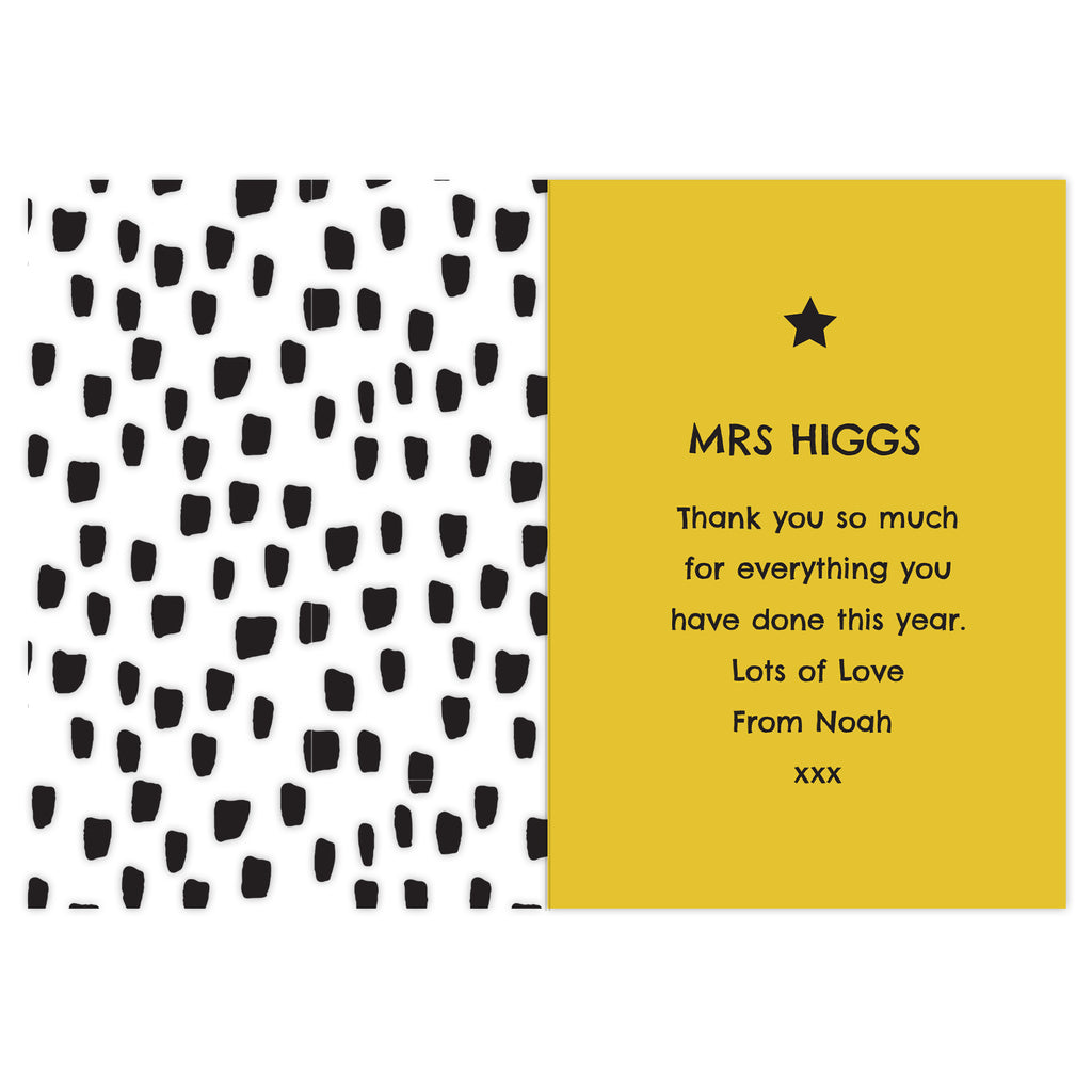 Personalised ‘World’s Best Teacher’ Greeting Card | A Thoughtful Way to Say Thank You