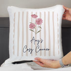 Personalised Floral Cushion | A Charming, Cosy Gift for Any Home