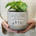 Personalised Floral Flecked Ceramic Plant Pot | A Beautiful Gift for Any Occasion