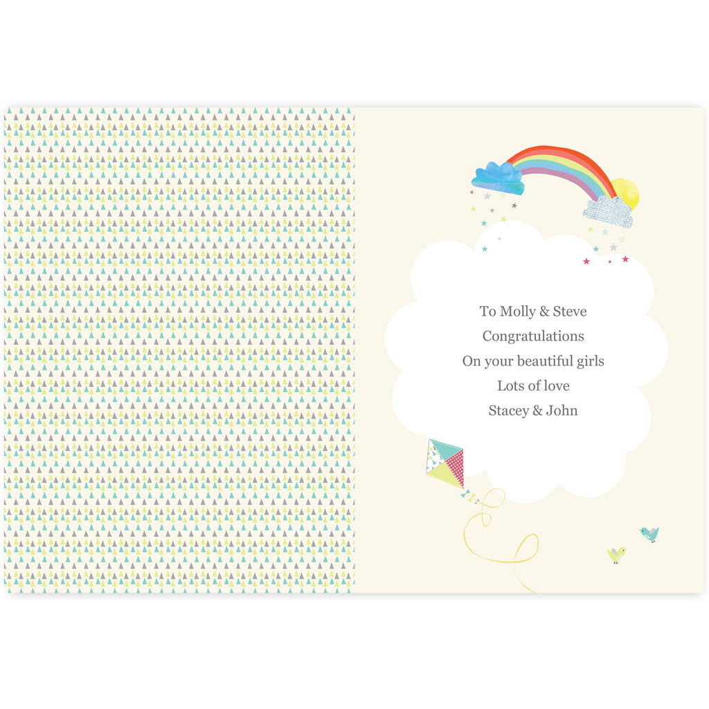 Personalised ‘Congratulations It’s Twins’ Greeting Card | A Sweet Welcome for Double the Joy