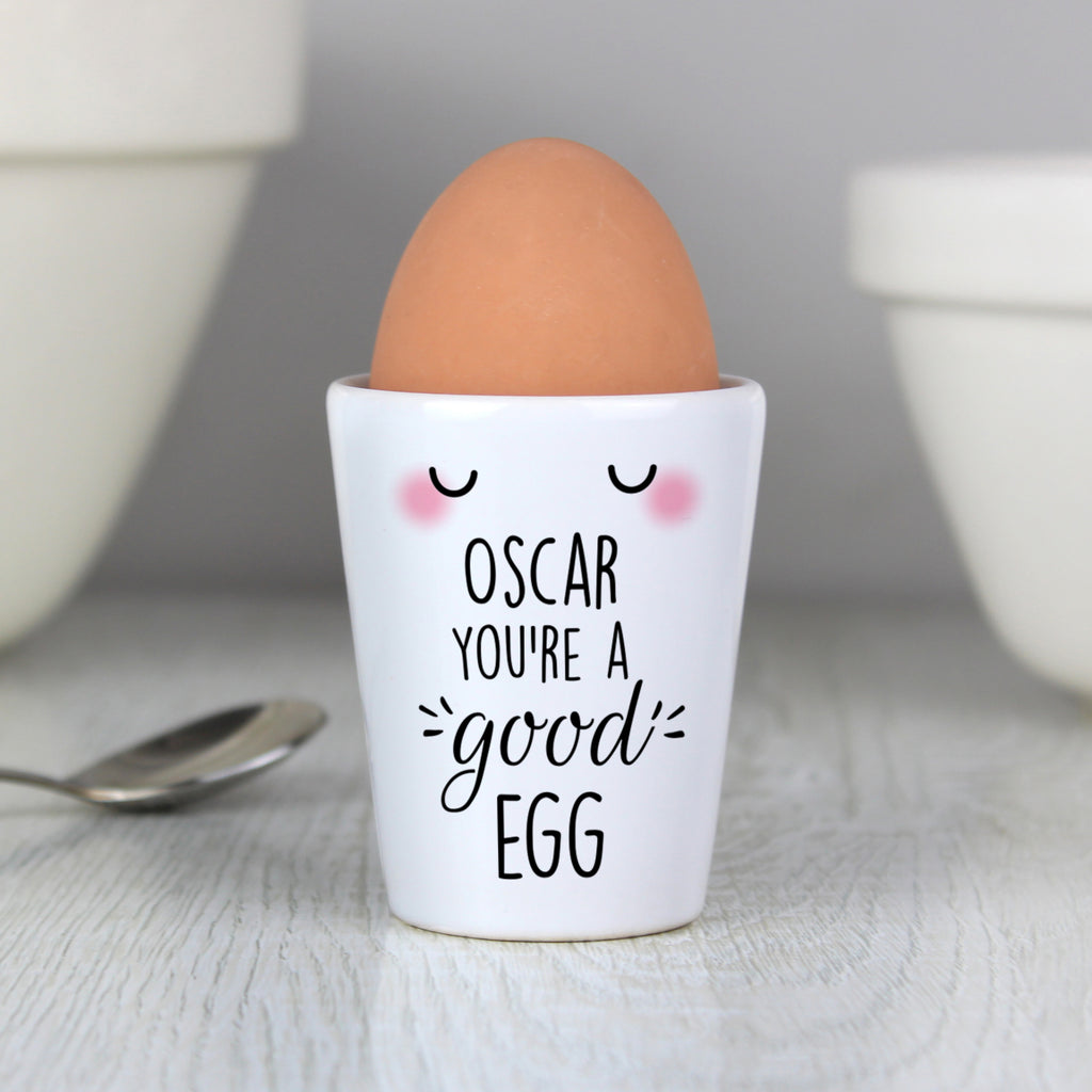 Personalised “You’re a Good Egg” Ceramic Egg Cup | A Cute Easter Breakfast Treat