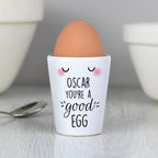 Personalised “You’re a Good Egg” Ceramic Egg Cup | A Cute Easter Breakfast Treat