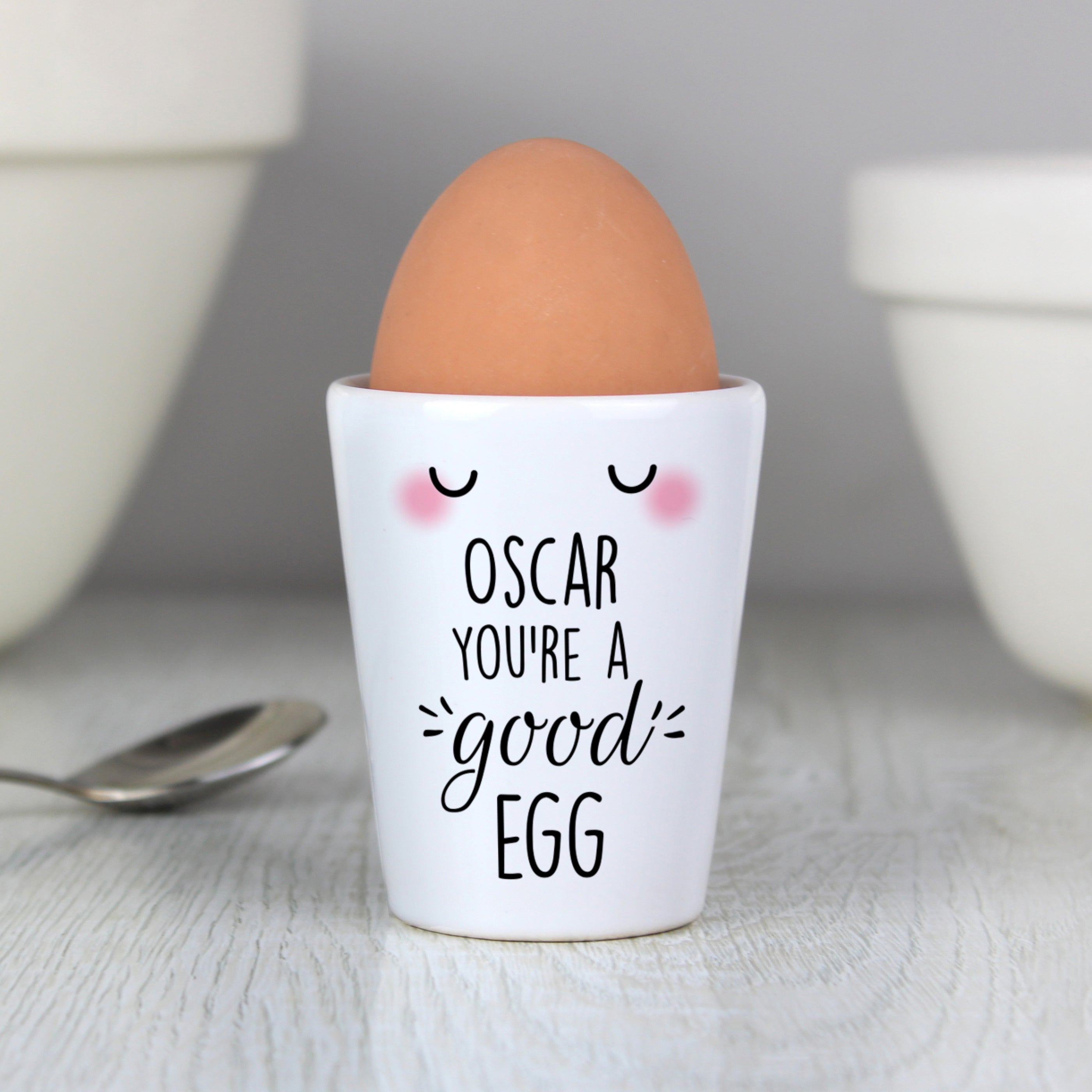 Personalised “You’re a Good Egg” Ceramic Egg Cup | A Cute Easter Breakfast Treat