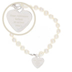 Personalised White Freshwater Pearl Bracelet | Engraved Message Gift Box