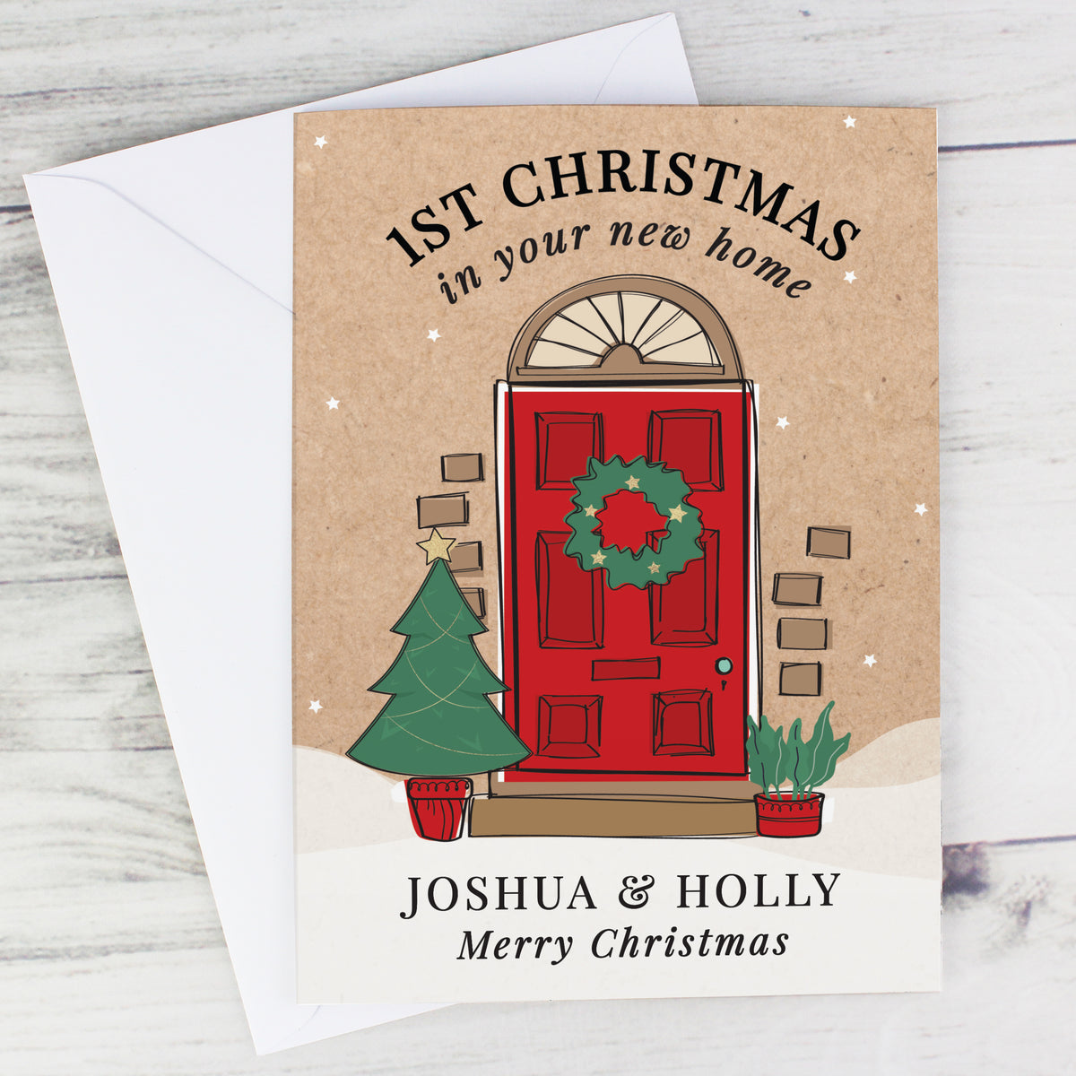 Personalised 1st Christmas in Your New Home Card | A Beautiful Way to Celebrate a Special Milestone - Artfully Curated Creations and identify whats in the image