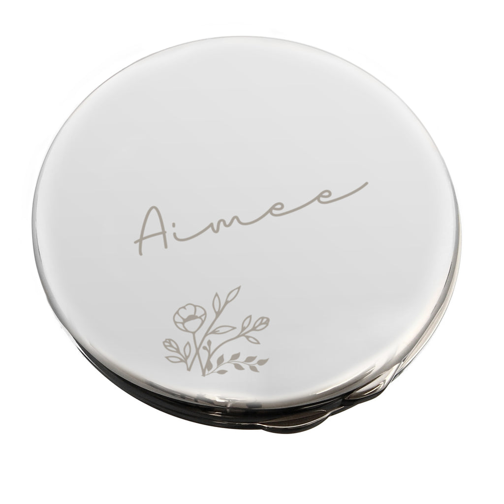 Personalised Round Compact Mirror | A Beautiful Gift for Any Occasion