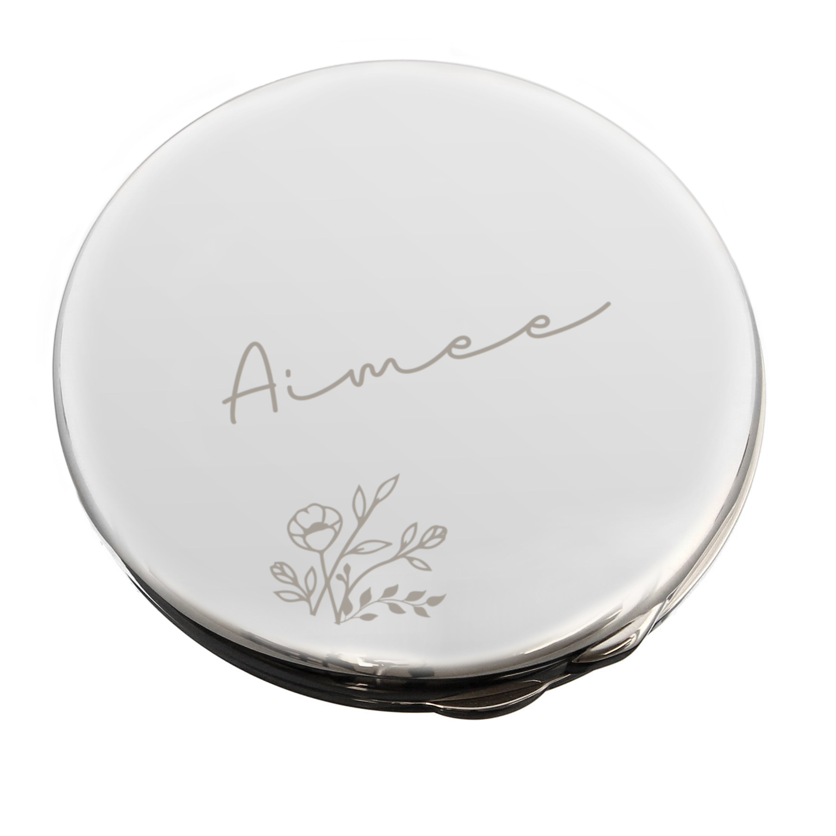 Personalised Round Compact Mirror | A Beautiful Gift for Any Occasion