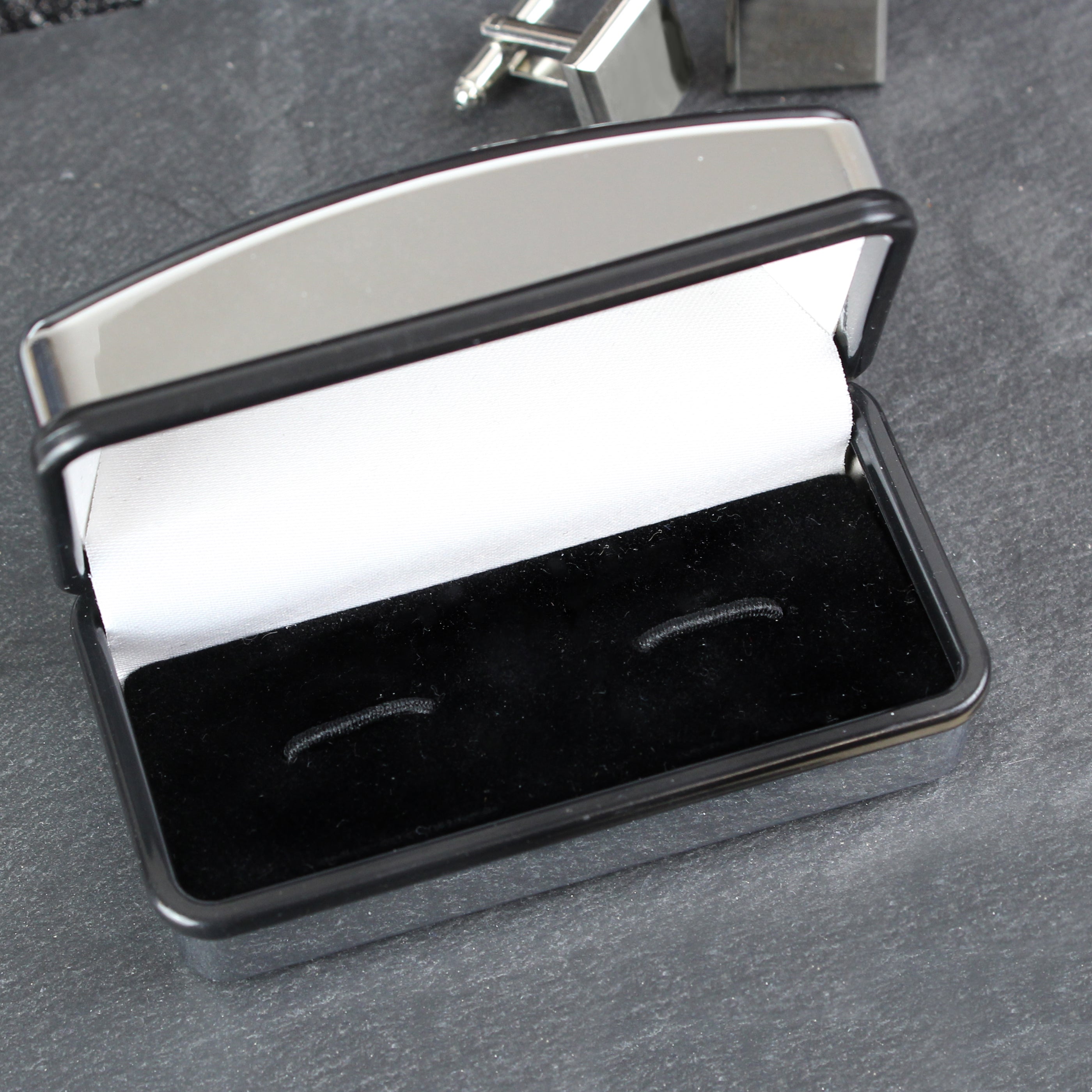 Personalised Silver Cufflink Box | Engraved Keepsake Gift for Weddings, Birthdays & Father’s Day
