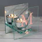 Personalised ‘Floral Bouquet’ Reflective Glass Tea Light Holder | A Stylish Gift for Her