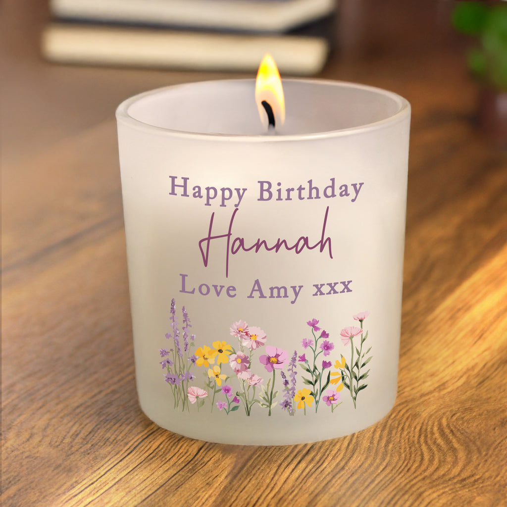 Personalised Wild Flower Jar Candle | Custom Message Gift for Any Occasion