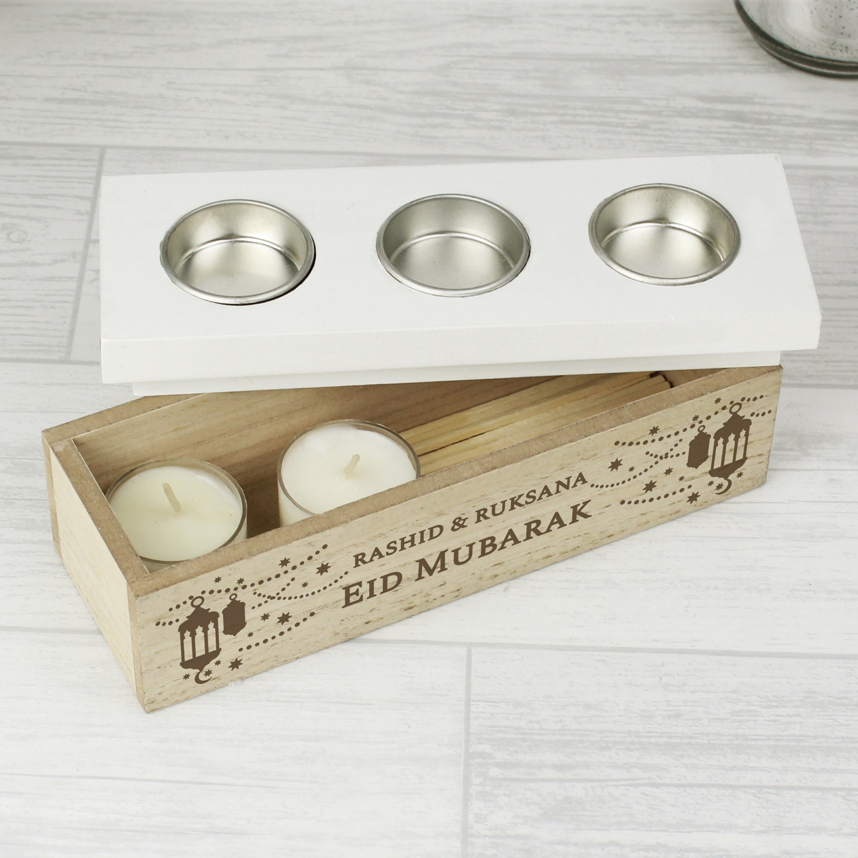 Personalised Triple Tealight Holder | Ramadan & Eid Gift