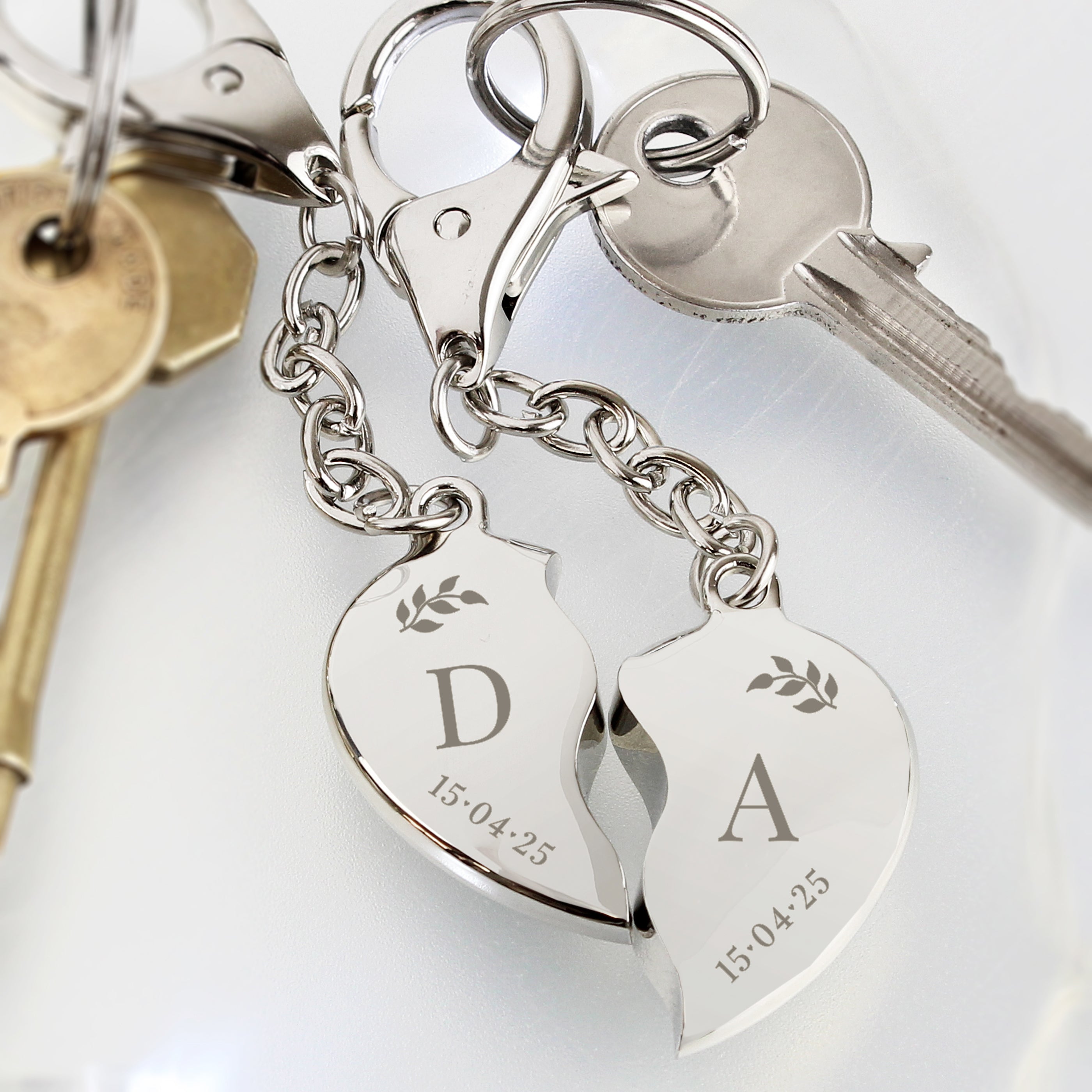 Personalised Two Hearts Keyring | A Beautiful Gift for Newlyweds