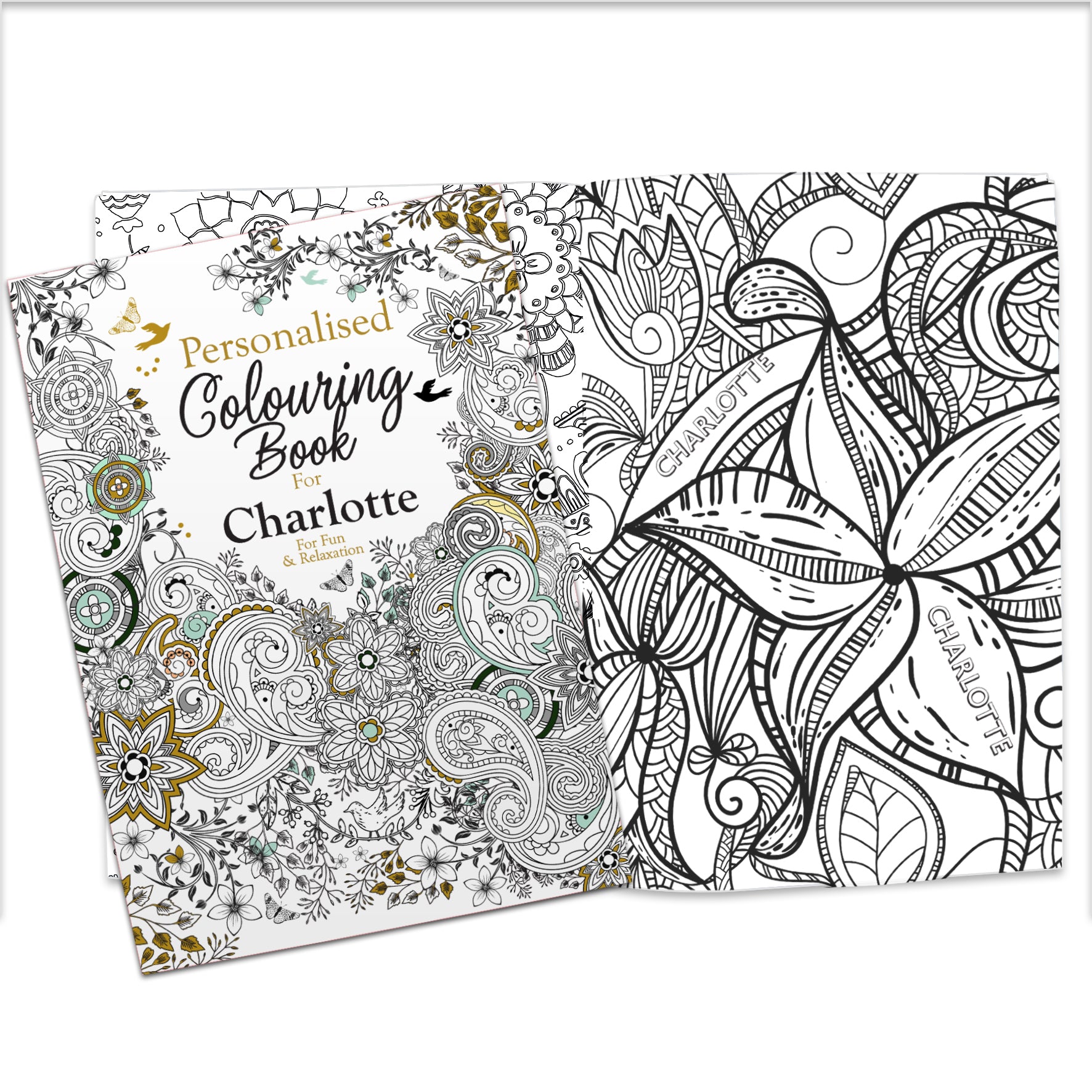 Personalised Botanical Zen Colouring Book | Relaxing Mindful Meditation Gift for Adults | Floral Gift For Nature Lovers
