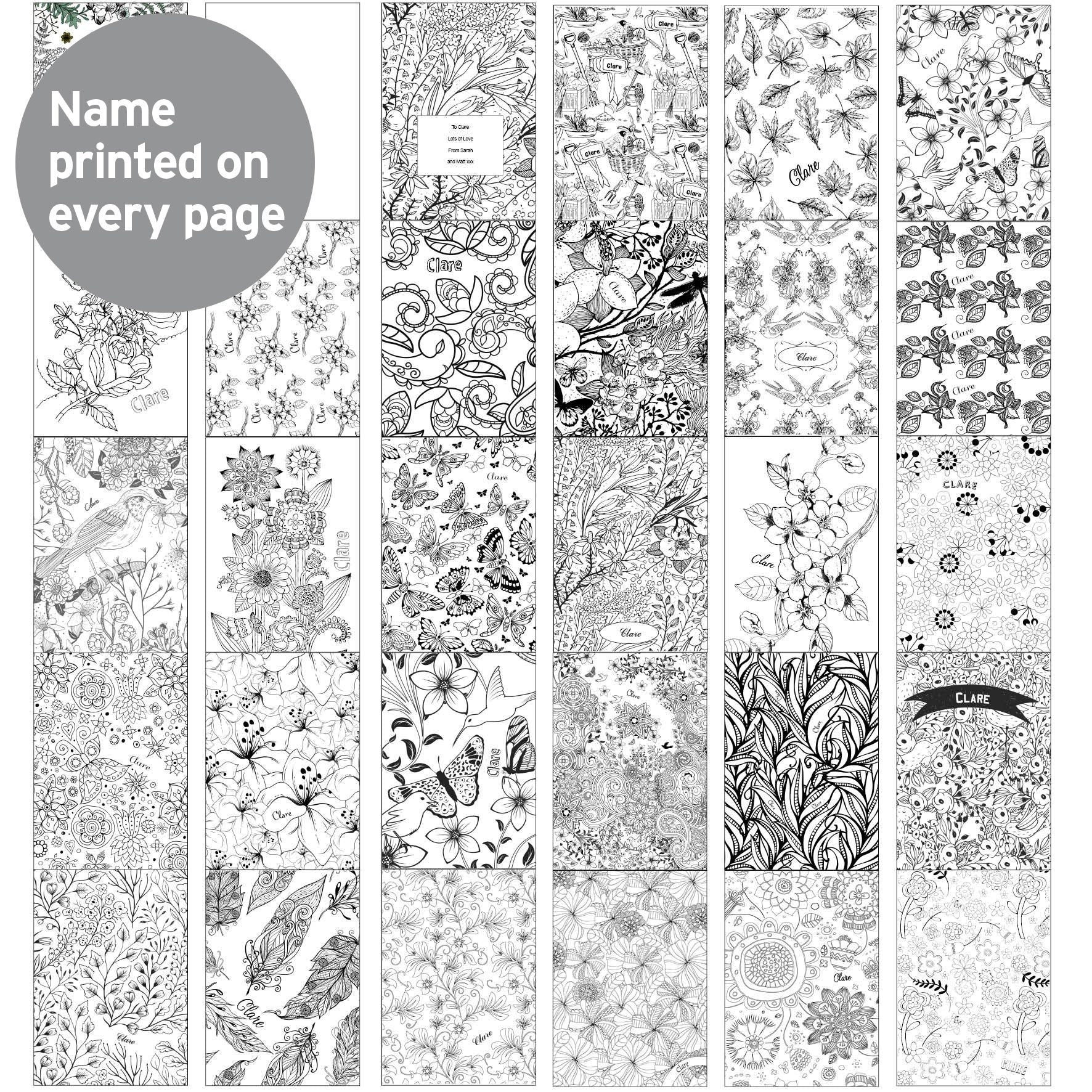 Personalised Gardening Zen Colouring Book | Relaxing Mindful Meditation Gift for Adults