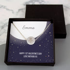 Personalised Silver Tone Necklace | Engraved Pendant & Keepsake Sentiment Card Gift Box
