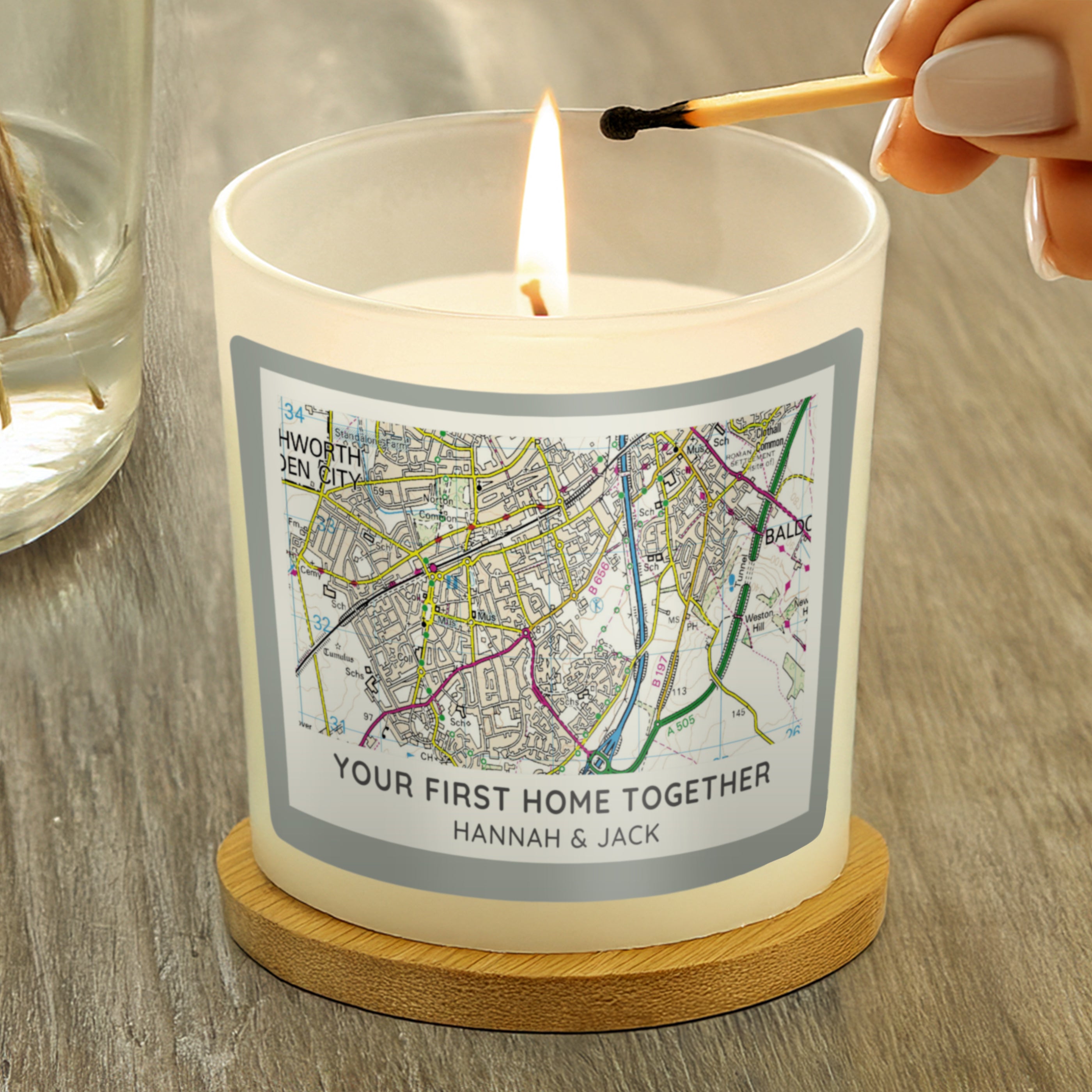Personalised Present Day Map Vanilla Jar Candle | A Unique Gift for Any Home