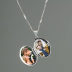 Personalised Sterling Silver Oval Locket | Engraved Name & Photo Keepsake Gift Box