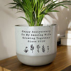 Personalised Floral Flecked Ceramic Plant Pot | A Beautiful Gift for Any Occasion