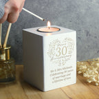 Personalised 30th Anniversary Tealight Holder | Pearl Anniversary Keepsake