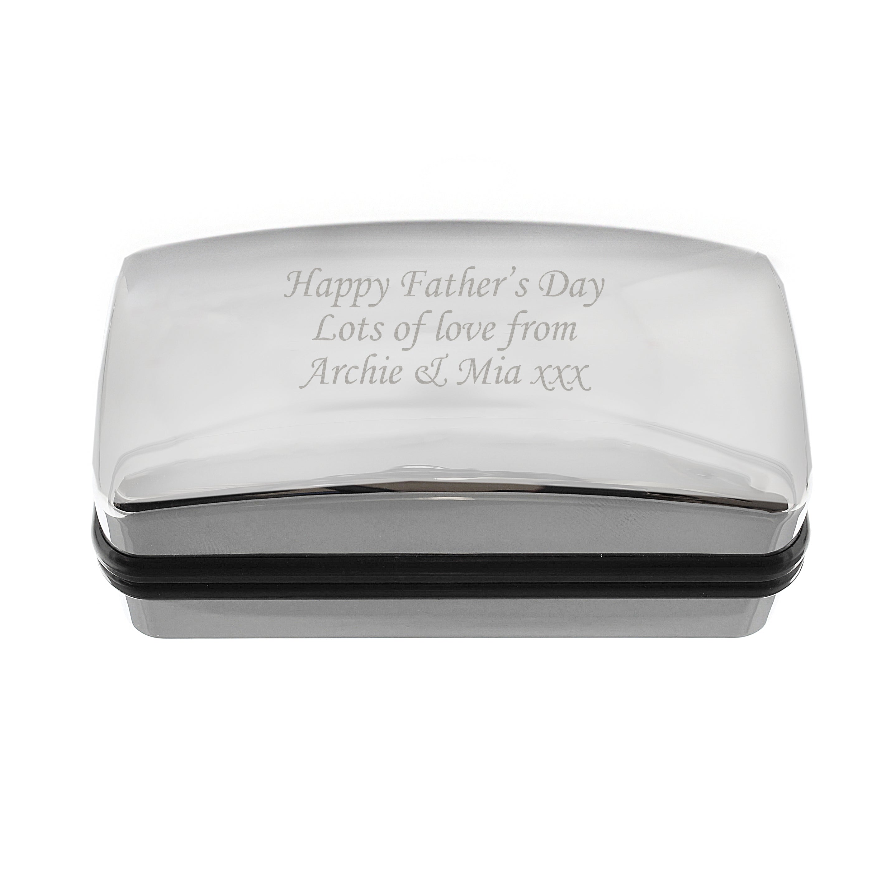 Personalised Silver Cufflink Box | Engraved Keepsake Gift for Weddings, Birthdays & Father’s Day