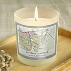Personalised Present Day Map Vanilla Jar Candle | A Unique Gift for Any Home