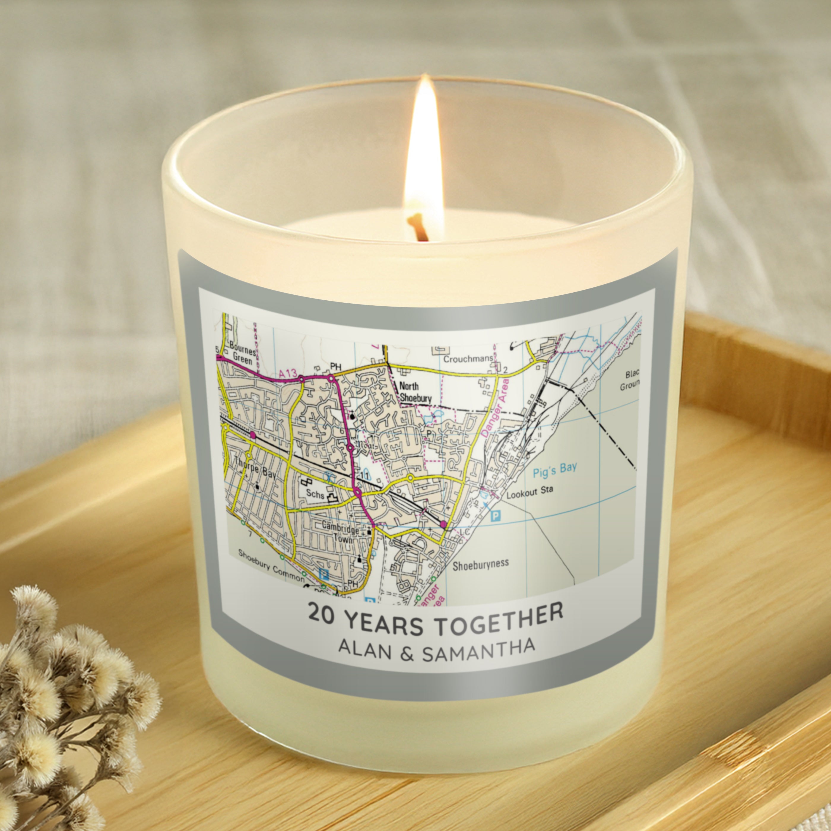 Personalised Present Day Map Vanilla Jar Candle | A Unique Gift for Any Home