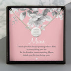 Personalised Silver Tone Necklace | ‘Mum’ Sentiment Gift Box for Mother’s Day & Special Occasions