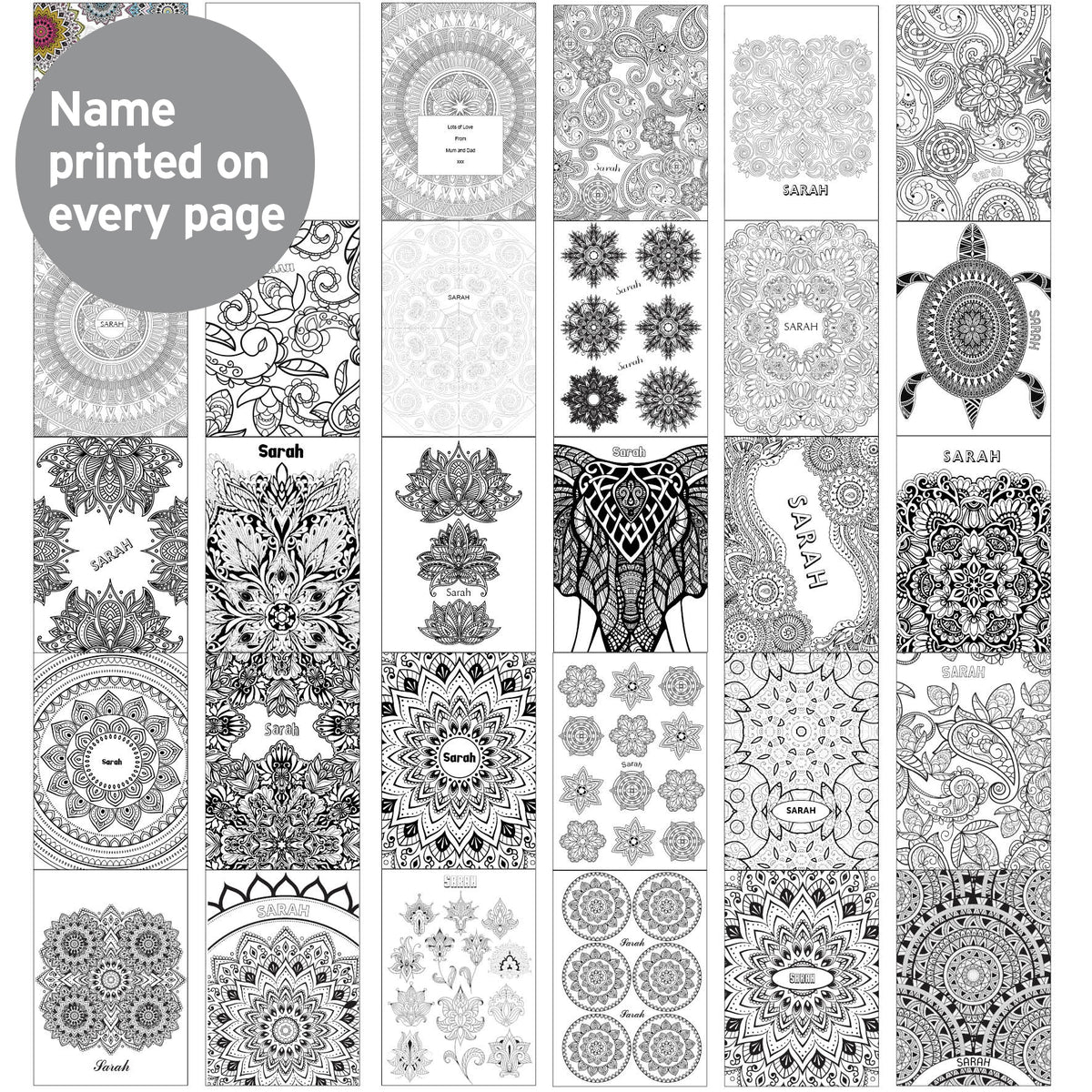 Personalised Mandala Zen Colouring Book | Relaxing Mindful Meditation Gift for Adults - Artfully Curated Creations and identify whats in the image