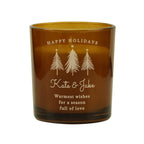 Personalised Amber Glass Vanilla Candle Jar | Custom Festive Keepsake Gift