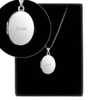 Personalised Sterling Silver Oval Locket | Engraved Name & Photo Keepsake Gift Box