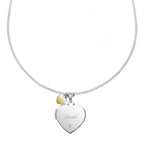 Personalised Sterling Silver & Gold Plated Diamond Heart Locket | Engraved Name & Photo Keepsake Necklace