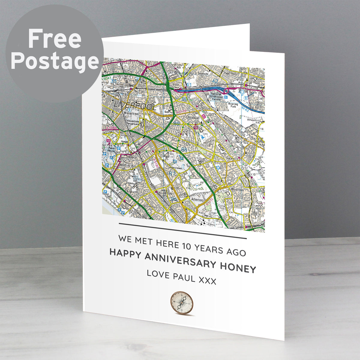 Personalised Present Day Map Message Card | A Unique Way to Celebrate Any Occasion - Artfully Curated Creations and identify whats in the image