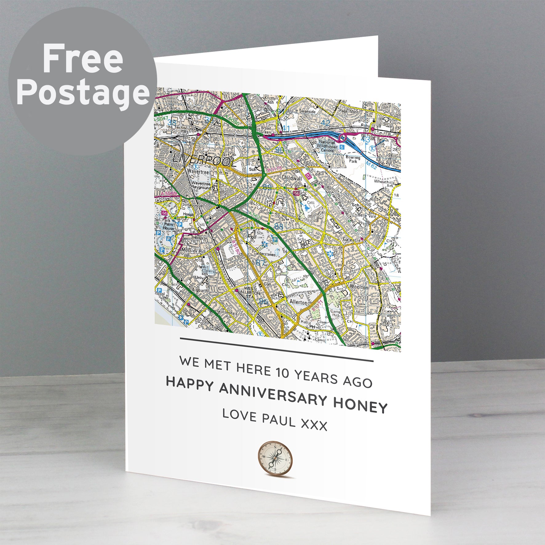 Personalised Present Day Map Message Card | A Unique Way to Celebrate Any Occasion