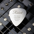 Personalised Stainless Steel Guitar Pick | The Perfect Gift for Any Music Lover