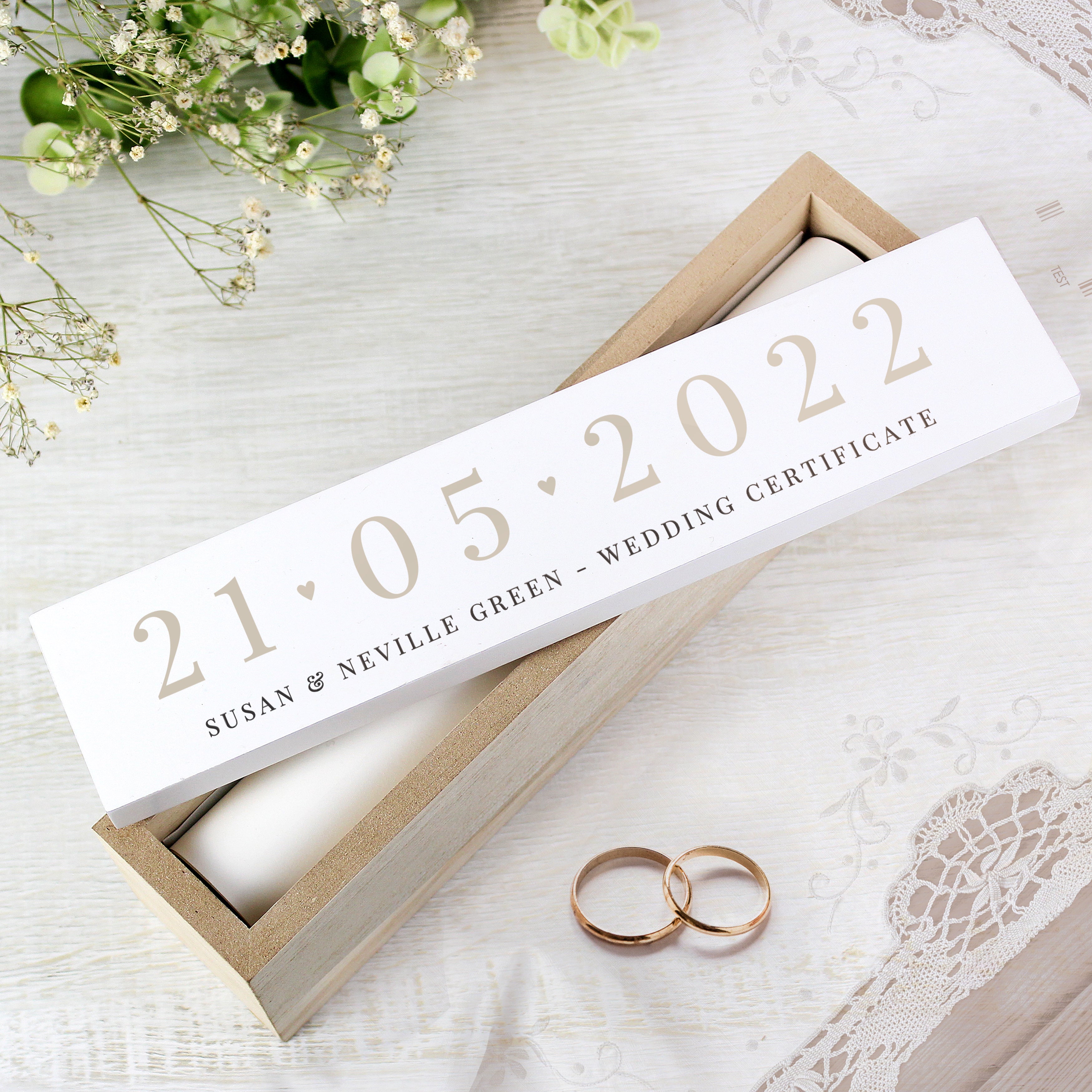 Personalised Special Date Wooden Certificate Holder | A Beautiful Way to Protect Precious Memories