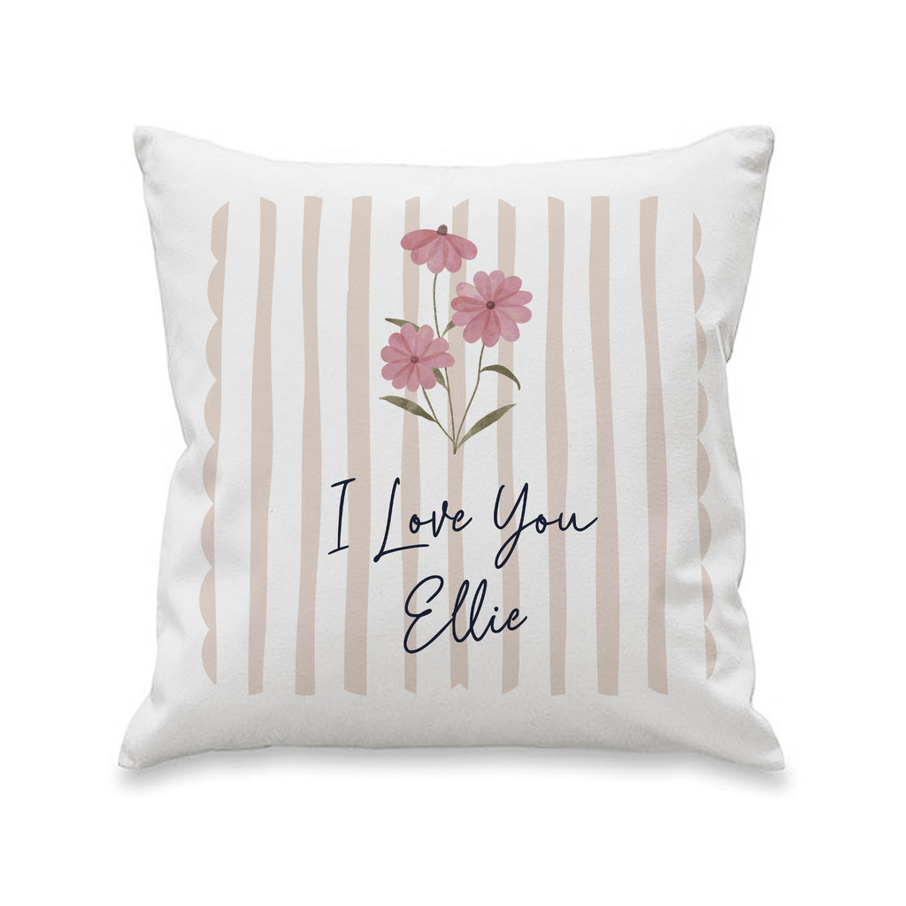 Personalised Floral Cushion | A Charming, Cosy Gift for Any Home