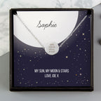 Personalised Silver Tone Necklace | Engraved Pendant & Keepsake Sentiment Card Gift Box