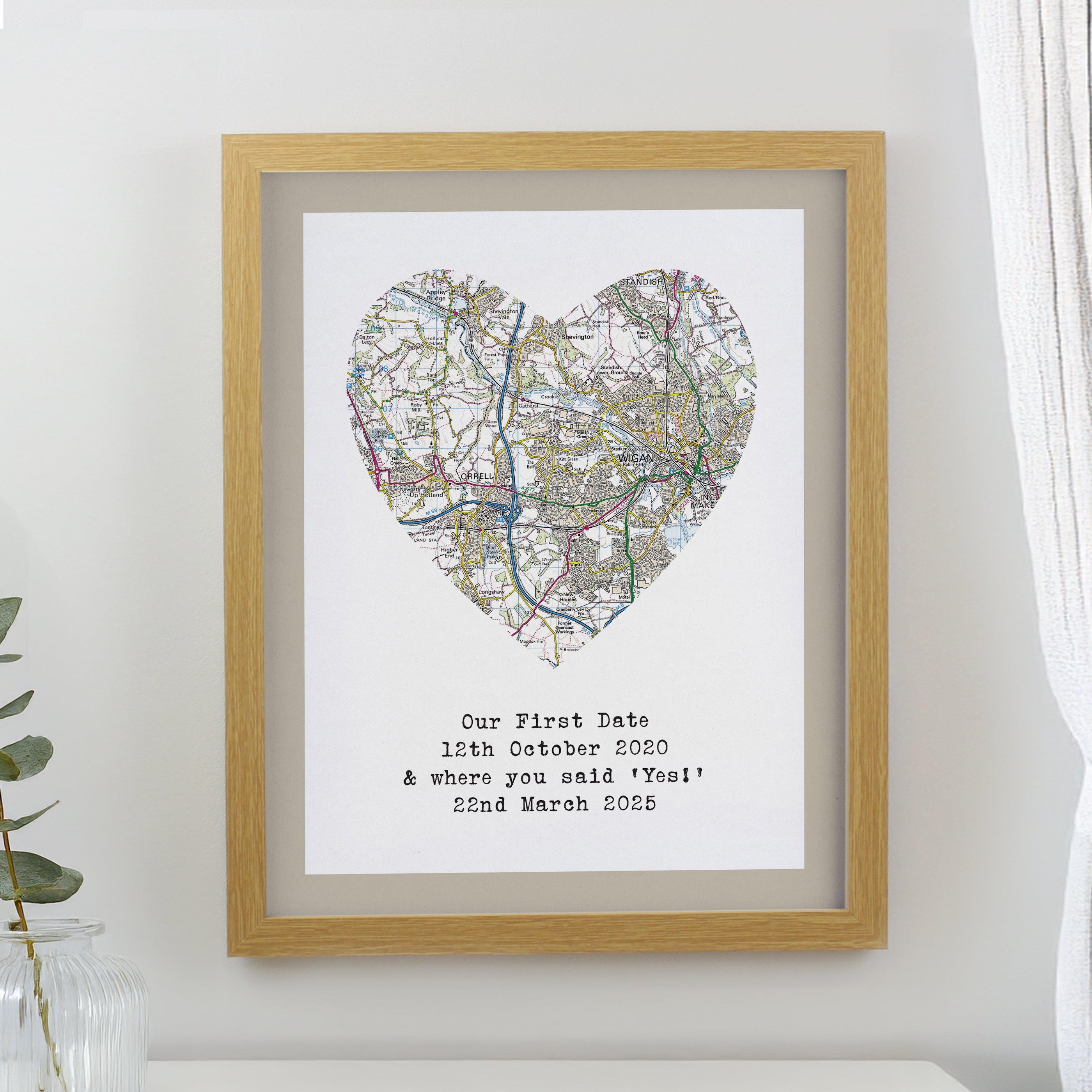 Personalised Present Day Map Framed Print | A Meaningful Gift for Any Occasion