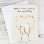 Personalised Gold Champagne Flutes Greeting Card | A Stylish Way to Celebrate Their Special Day
